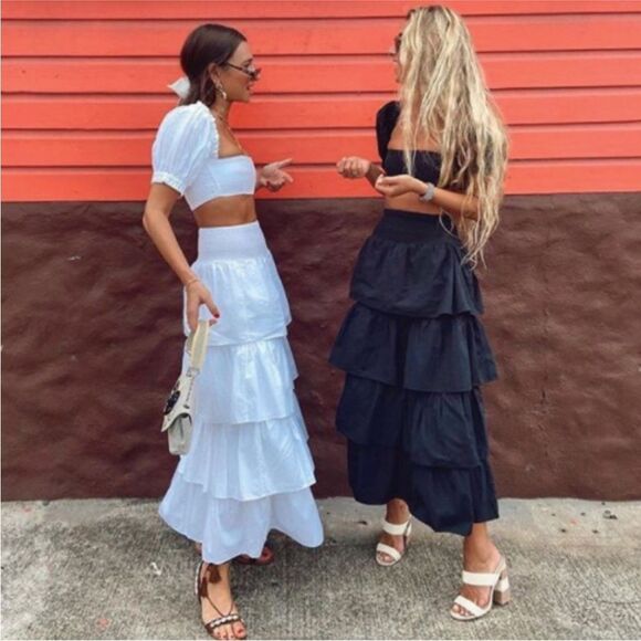 WeWoreWhat x Onia Coco Puff-Sleeve Crop Top Cropped Shirt Black Size Medium - Picture 2 of 14